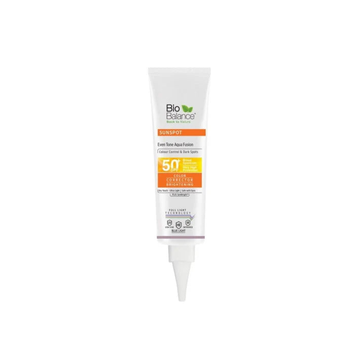 Bio Balance Sunspot Even Tone Aqua Fusion SPF 50 Dry Touch - 40 ml | بايو بالانس واقي شمسي للبشرة الدهنية المعرضة للتصبغات شفاف - 40 مل