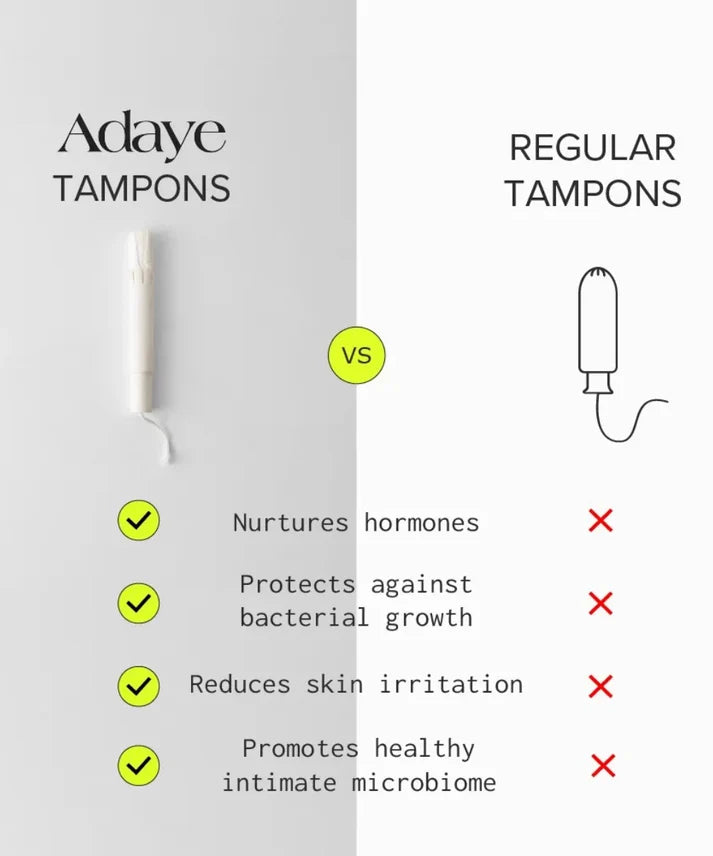Adaye Barely-There Tampons 100% Organic Cotton Core X 12 |  أداي سدادات قطنية للدورة الشهرية – 12 قطعة
