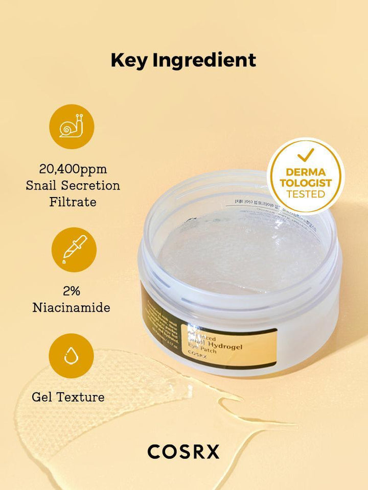 Cosrx Advanced Snail Hydrogel Eye Patch - 60 patches - 90g | كوس ار اكس لاصقات هيدروجيل سنايل - 90غ #1