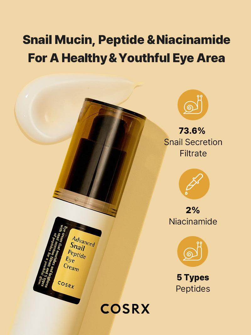 Cosrx Advanced Snail Peptide Eye Cream - 25ml |كوزركس مرطب حول العين بخلاصة الحلزون و البيبتيدات - 25 مل