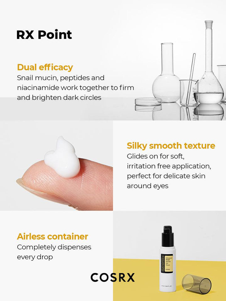 Cosrx Advanced Snail Peptide Eye Cream - 25ml |كوزركس مرطب حول العين بخلاصة الحلزون و البيبتيدات - 25 مل
