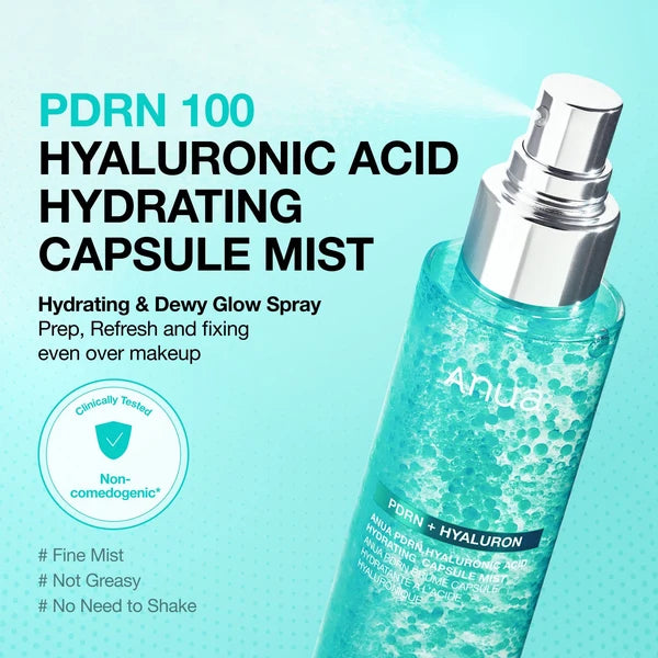 Anua PDRN Hyaluronic Acid Capsule Mist Dewy Glow - 100ml | أنوا ميست مرطب للوجه هيالورونيك اسيد ديوي غلو - 100 مل