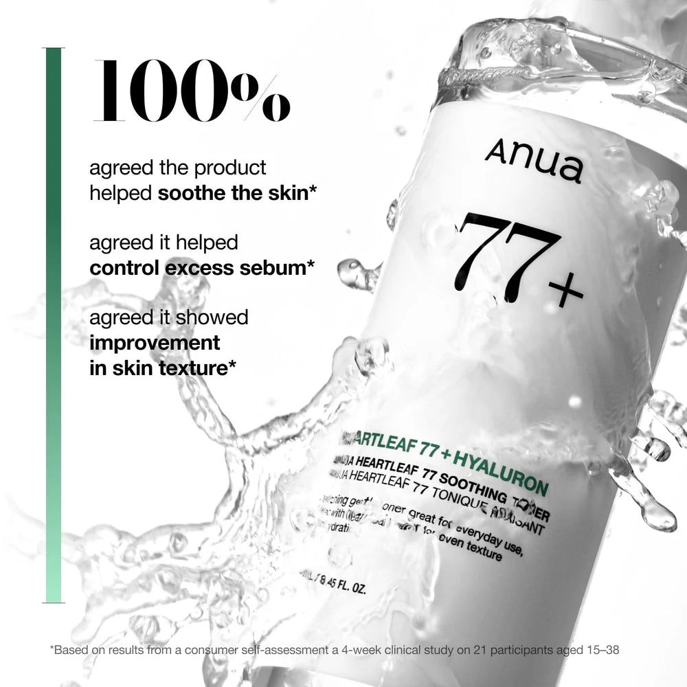 anua Heartleaf 77+ Hyaluron Soothing Toner - 250ml| انوا تونر المهدئ  77 -250 مل