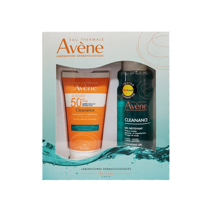 Avene Sunblock Cleanance Spf50+ 50ml Cleanance Gel - 100ml| افين واقي شمسي بحماية 50 50 مل + غسول جل للوجه -100مل