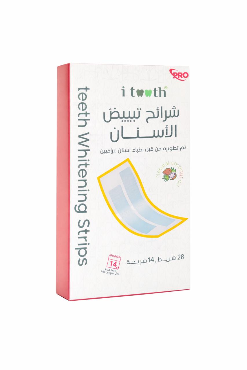 i tooth Teeth Whitening Strips - 14slices | اي تووث شرائط تبييض الأسنان - 14 شريحة