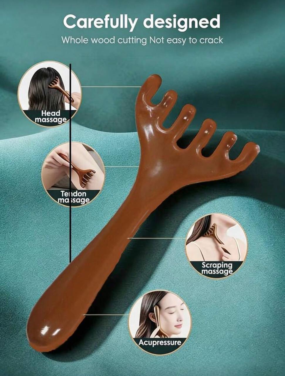 Tools & Cases 1 Wooden Hair Massage Comb | مشط تدليك الشعر خشبي – قطعة واحدة