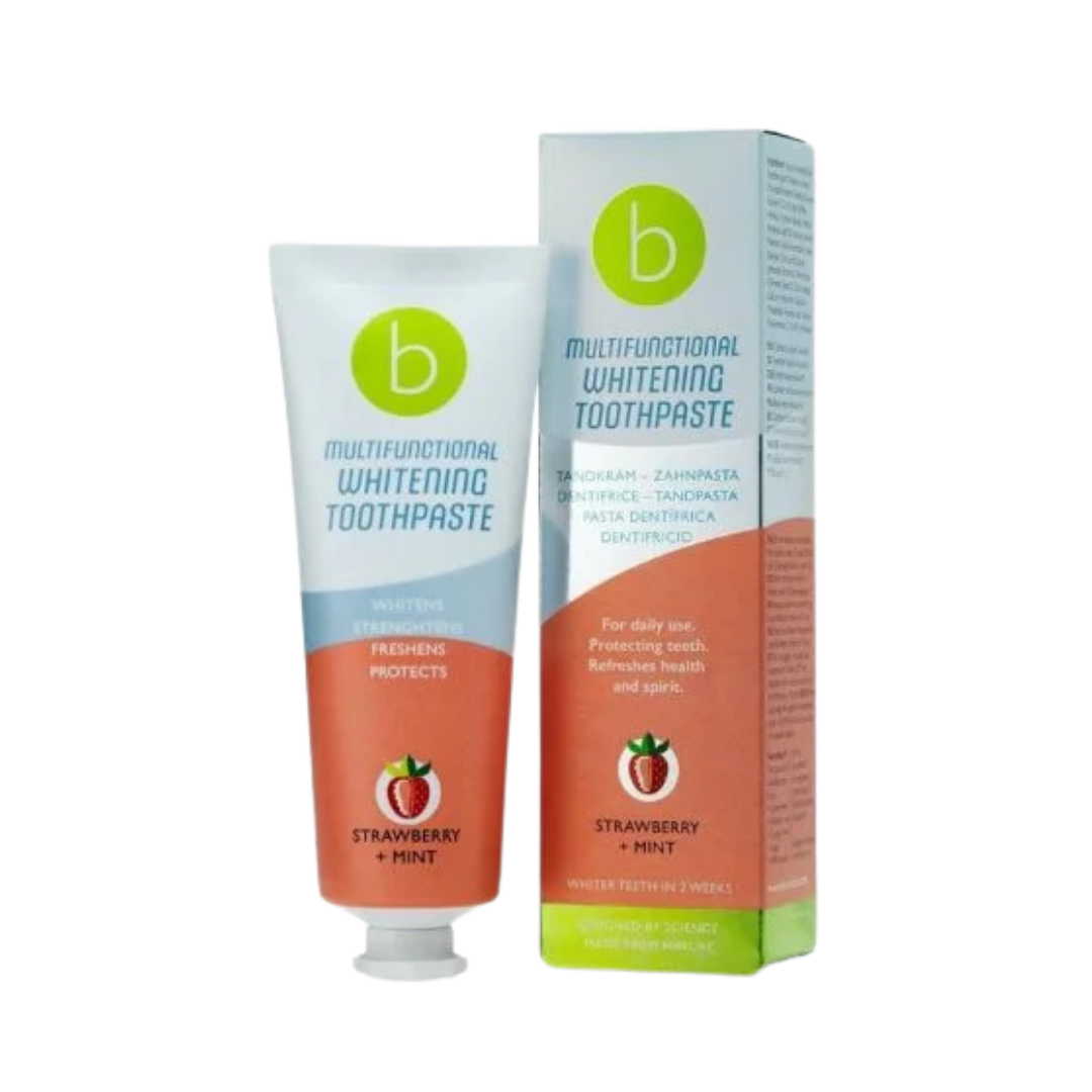 Beconfident Multifunctional Whitening Toothpaste Strawberry Mint tube with matching box, whitening toothpaste for daily oral care
