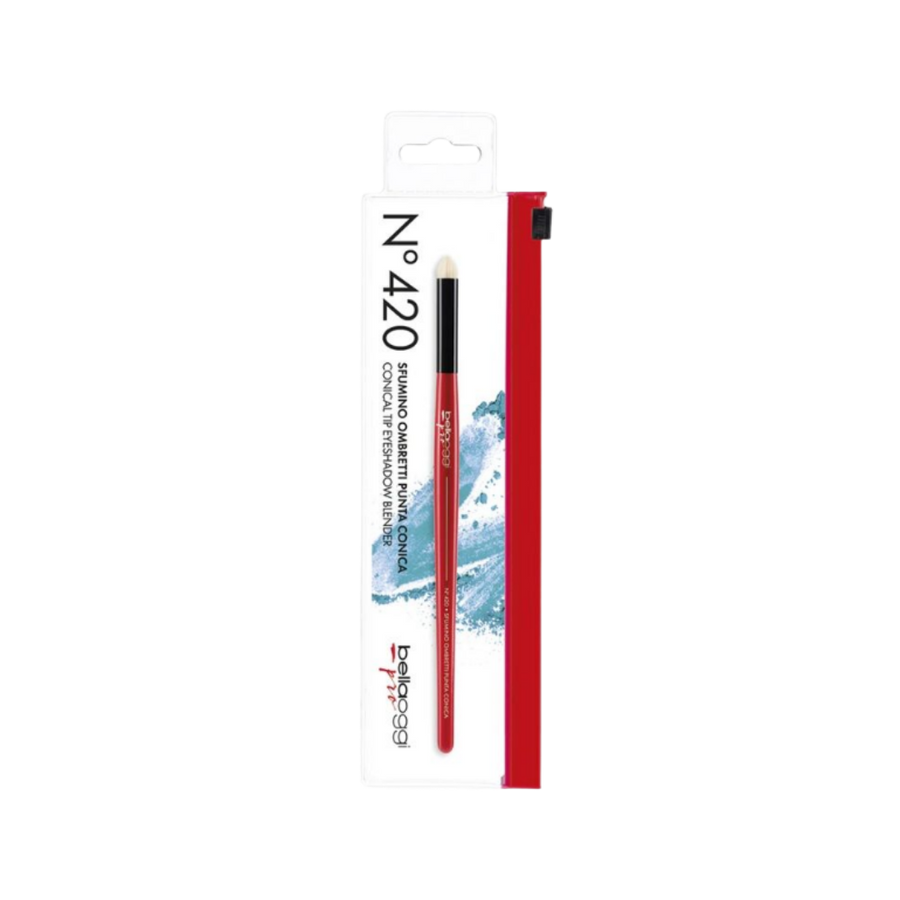 Belloggi Pro N°420 Conical Eyeshadow Blending Brush, a precision brush with a small tapered tip for applying and blending eyeshadow.