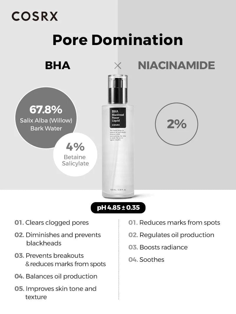 Cosrx BHA Blackhead Power Liquid - 100ml |  كوزركس تونر بحمض البيتا هيدروكس للروؤس السوداء - 100 مل