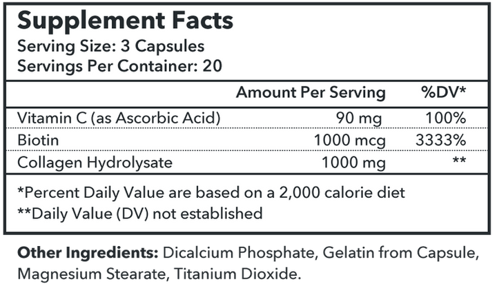 Biotonics Collagen C With Biotin Advanced Formula - 60 Capsules | بايوتونكس كبسولات كولاجين مع فيتامين سي و بايوتين - 60 كبسولة