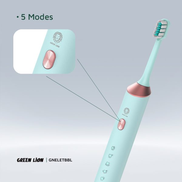 Green Lion Electric Toothbrush With 5 Modes & 4 Brush Heads | جرين ليون قرشاة اسنان كهربائية