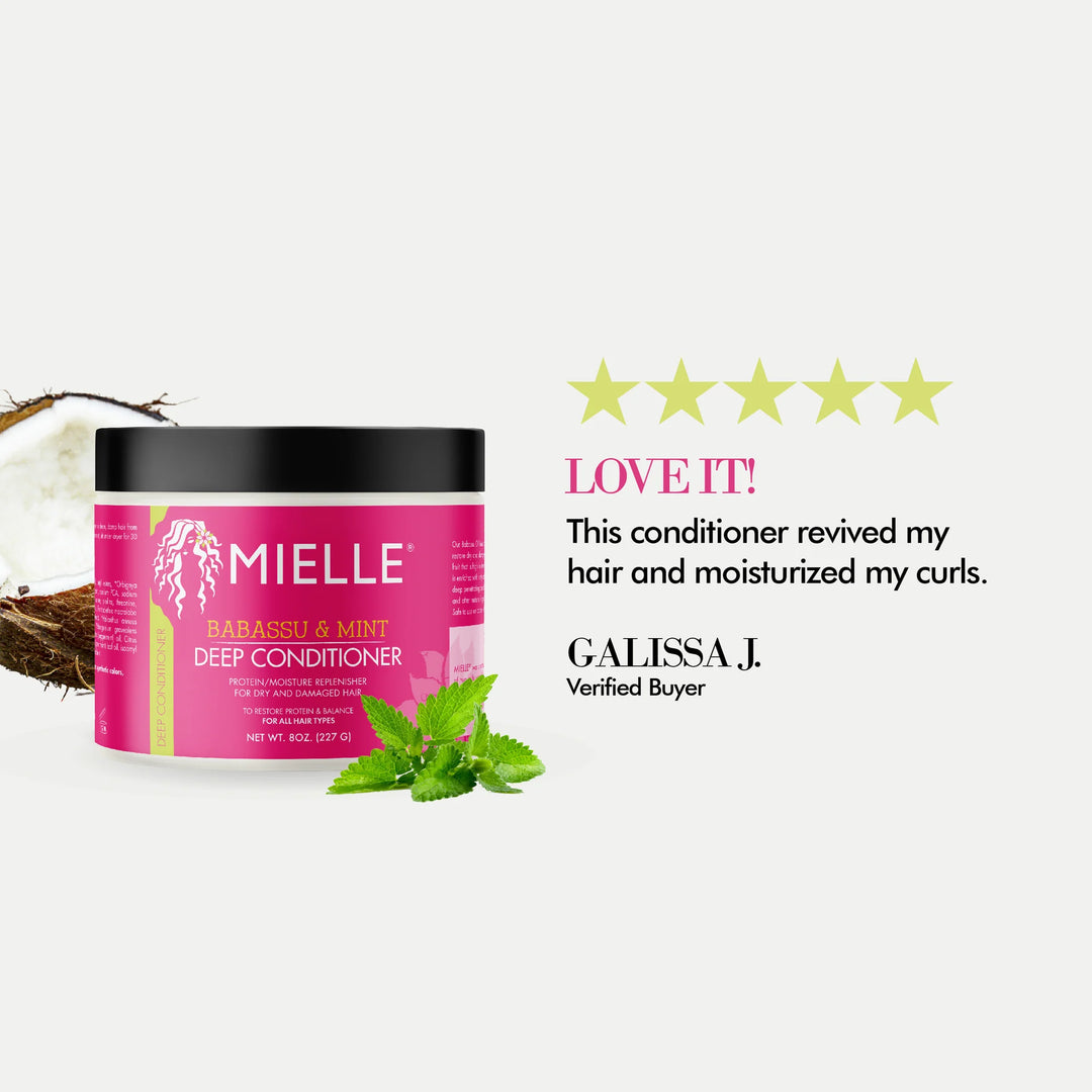 MIELLE Organics Babassu Oil Mint Deep Conditioner - 227g | ميلي بلسم عميق بزيت الباباسو و النعنع - 227 غرام