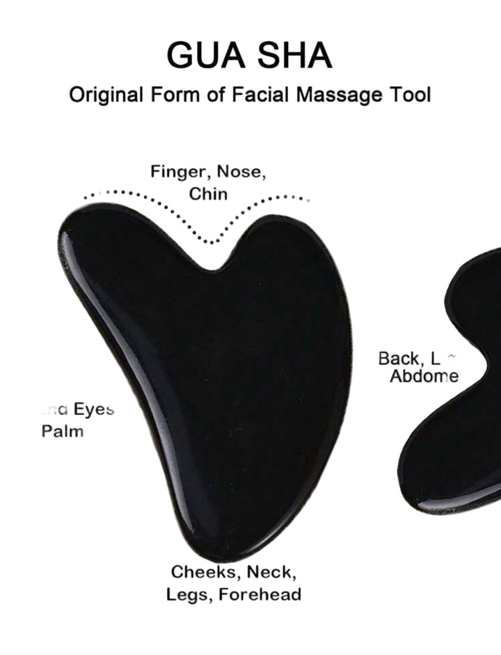 Tools & Cases Black Gua Sha Facial Massage | أداة غوا شا سوداء لتدليك الوجه