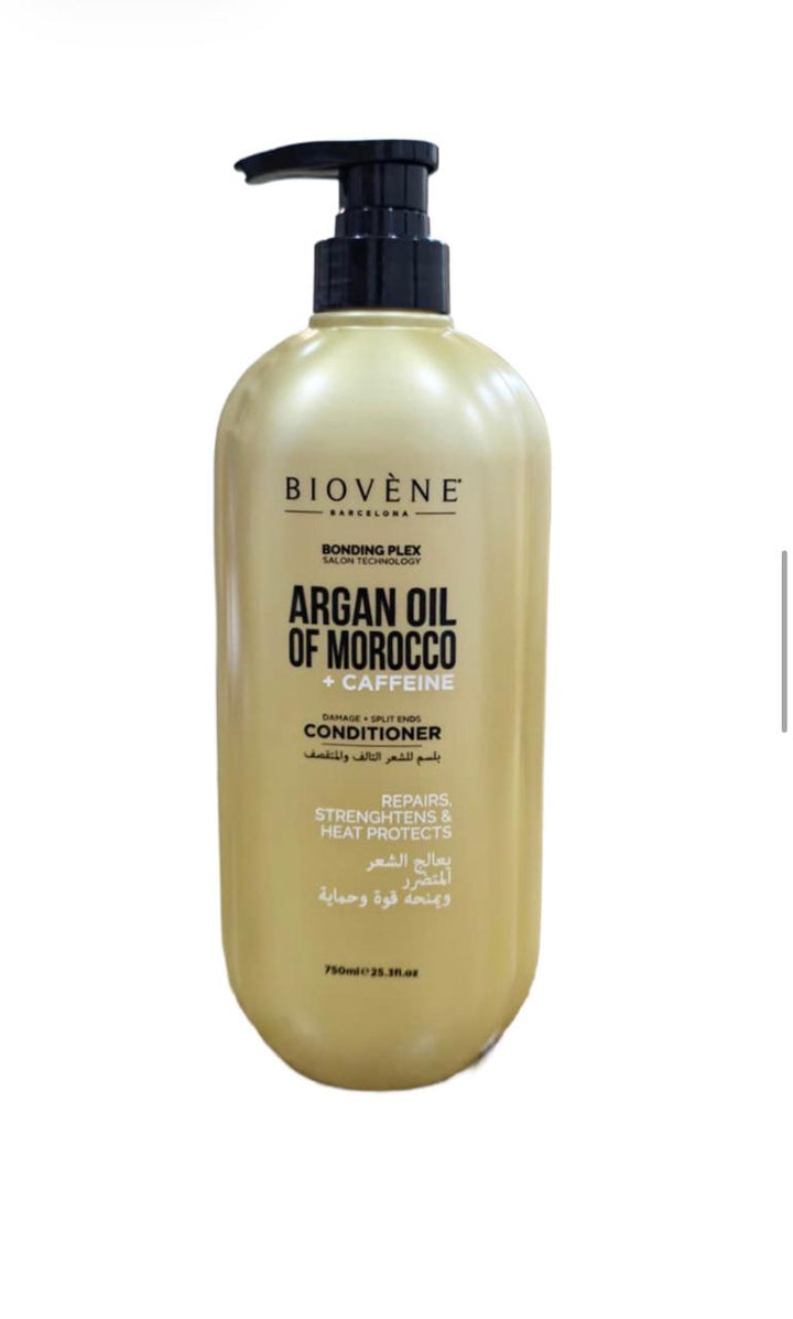BIOVENE Argan Oil Of Morocco + Caffeine Conditioner - 750ml | بيوفين بلسم زيت الأركان  للشعر التالف والمتقصف - 750 مل