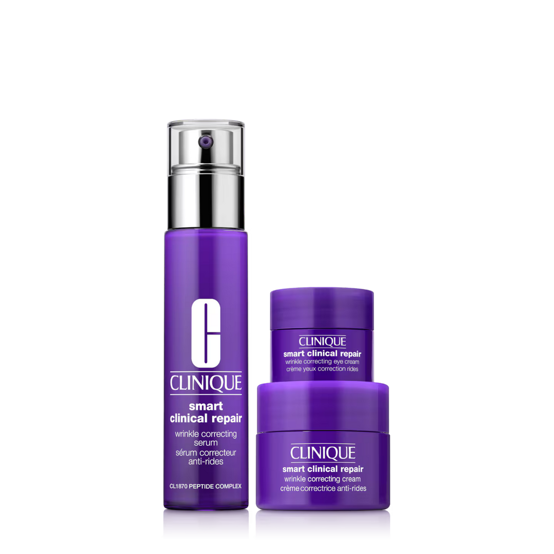 Clinique Smooth + Renew Lab: Smart Clinical Repair Set - Feel Smoother and Look Younger | كلينك مجموعة العناية بالوجه لبشرة اكثر نعومة