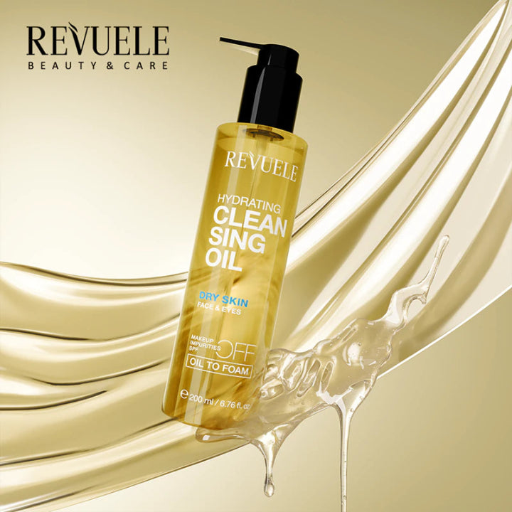 Revuele Мoisturizing oil for cleaning dry facial skin - 200ml | ريفويل غسول زيتي للبشرة الجافة - 200 مل