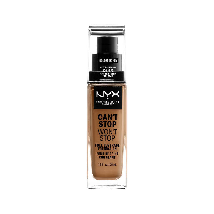 NYX Can't Stop Won't Stop Full Coverage Foundation - 30ml | ان واي اكس كريم أساس خفيف الوزن بتغطية كاملة - 30 مل