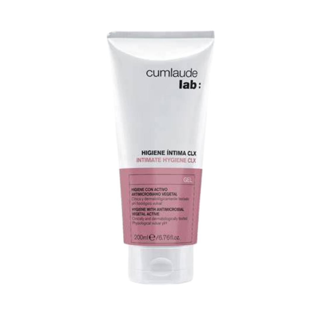 Cumlaude Lab Higiene Íntima CLX intimate hygiene gel, 200 ml white tube with pink label
