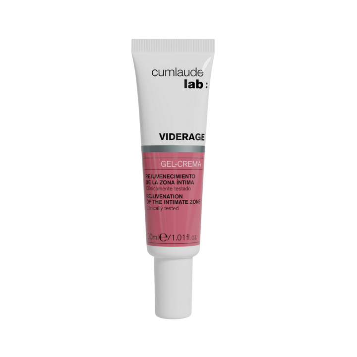 Cumlaude Lab Viderage gel-cream intimate care 30ml white tube with pink label
