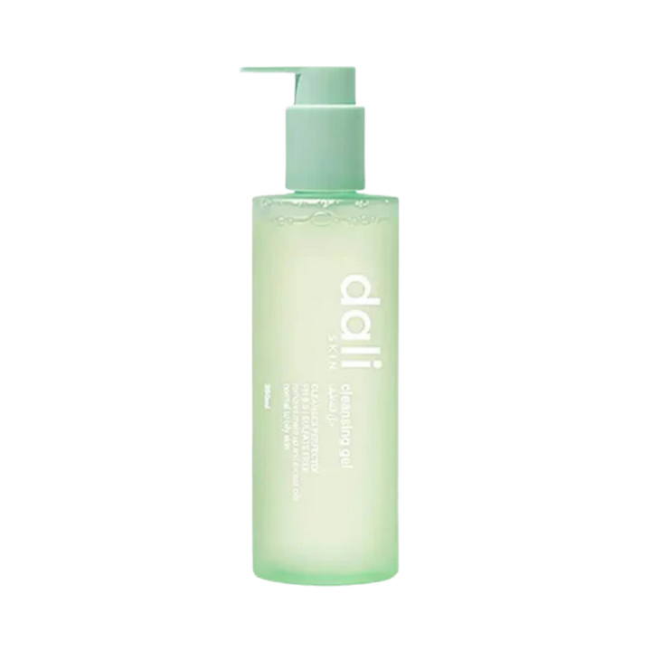 dali  cleansing oil in translucent green pump bottle with minimalist white label
