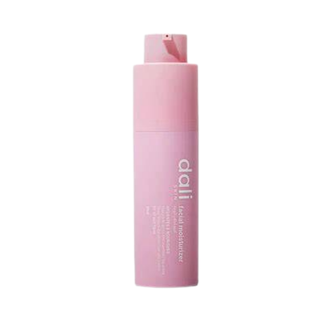 dali Skin Cleansing Foam, 200ml, pink cylindrical bottle with pump dispenser, labeled with "dali" and "cleansing foam."

