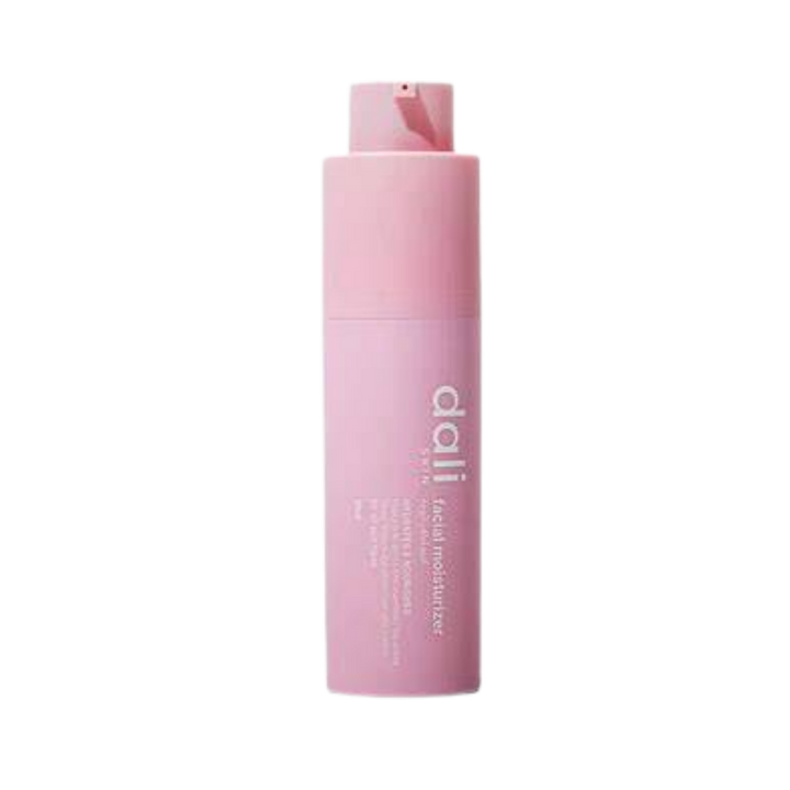 dali Skin Cleansing Foam, 200ml, pink cylindrical bottle with pump dispenser, labeled with "dali" and "cleansing foam."
