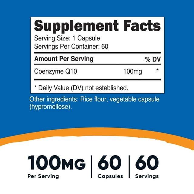 Nutricost CoQ10 100mg, 60 Vegetarian Capsules | نوتريكوست كبسولات كو انزيم كيو 10 - 60 كبسولة
