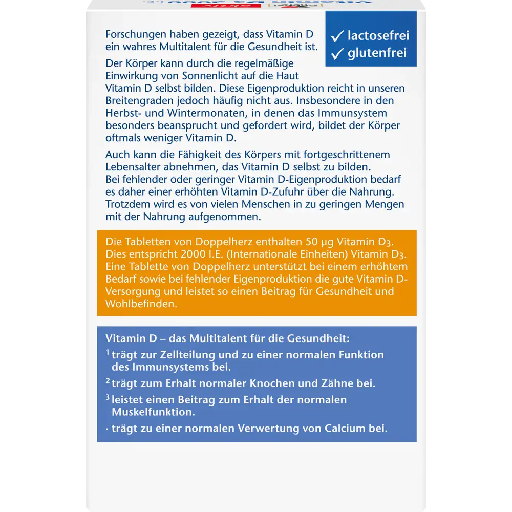 Doppelherz aktiv Vitamin D3 2000 - 60 Mini Tabletten| دوبل هيرز أكتيف فيتامين D3 2000 - 60 قرص صغير