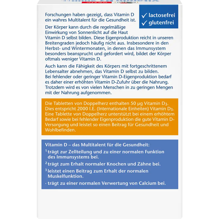 Doppelherz aktiv Vitamin D3 2000 - 60 Mini Tabletten| دوبل هيرز أكتيف فيتامين D3 2000 - 60 قرص صغير