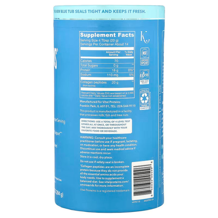 Vital Proteins Collagen Peptides Powder Unflavored - 284g | فيتال بروتينز ببتيدات كولاجين - 284غ