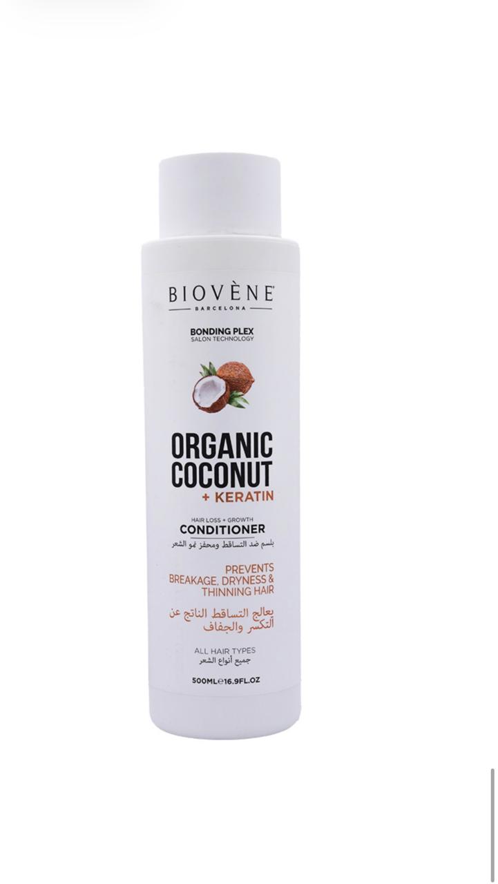 BIOVENE Organic Coconut + Keratin Hair Loss Growth Conditioner - 500ml | بيوفين بلسم جوز الهند عضوي مع كيراتين - 500مل