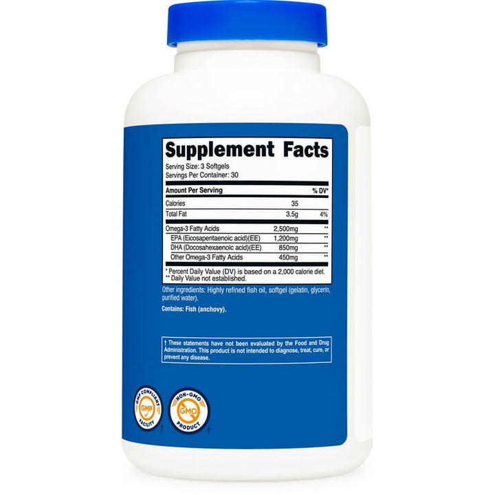 Nutricost Omega-3 2,500 Mg - 90 Softgels | نوتريكوست أوميغا 3 2500 ملغ - 90 سوفت جل #3