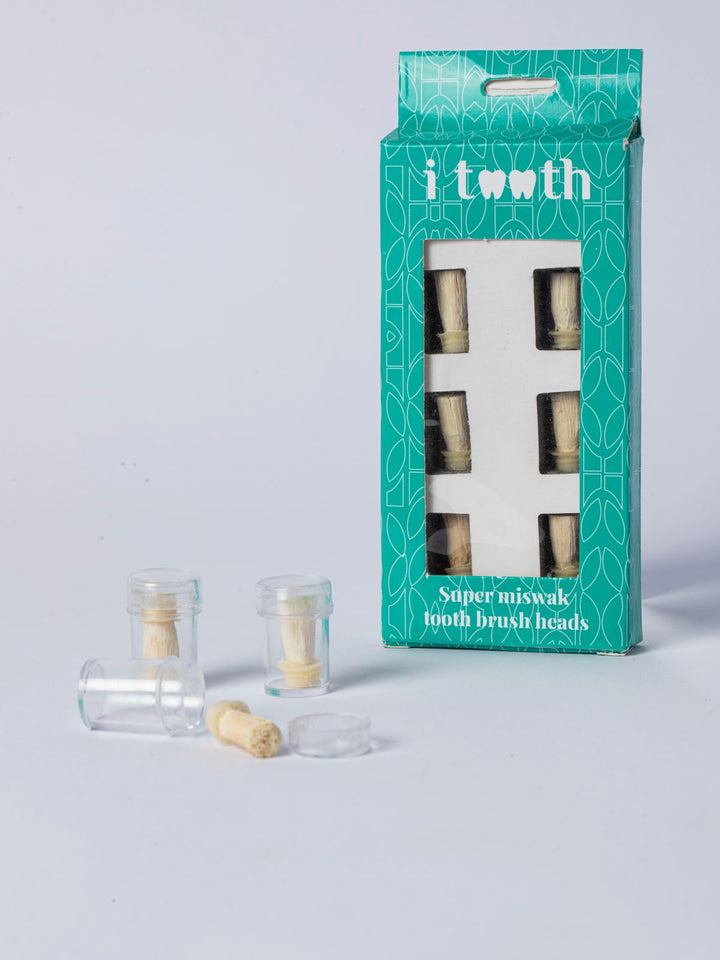 i tooth Super Miswak Tooth Brush Heads | آي توث رؤوس فرشاة أسنان سوبر مسواك