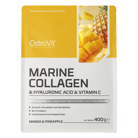 OstroVit Colagen & Hyaluronic Acid & Vitamin C - 400g - 400g | اوشتر فيت كولاجين بحري بنكهة مانجو و أناناس - 400غ #2