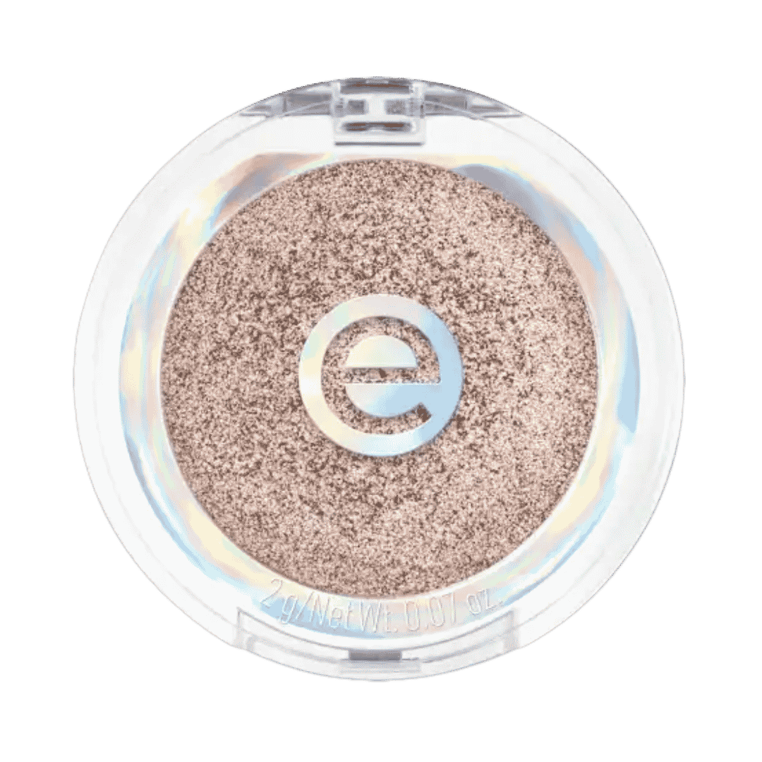essence Mono Pearly 02 Silky Taupe shimmering powder eyeshadow compact with taupe shade.