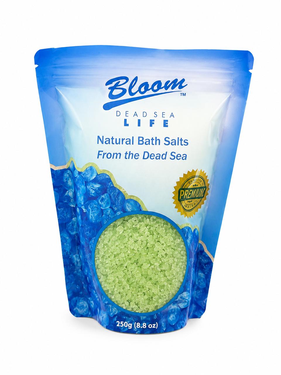 Bloom Dead Sea Bath Salts with Green Menthol - 250g | بلوم أملاح حمام طبيعية من البحر الأحمر - 250غ