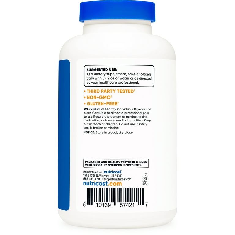 Nutricost Omega-3 2,500 Mg - 90 Softgels | نوتريكوست أوميغا 3 2500 ملغ - 90 سوفت جل #4