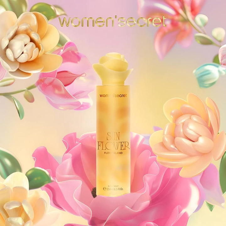 women secret beauty  Body Mist  Flowerland Sun Flower - 250ml | ومن سيكرت رذاذ الجسم صن فلاور - 250مل