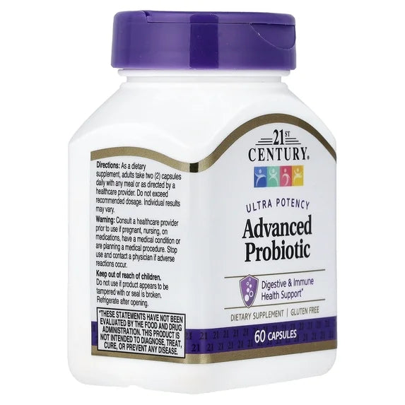 21st Century Ultra Potency Advanced Probiotic - 60 Capsules | تونتي فيرست سينشري بروبيوتيك متقدم - 60 كبسولة
