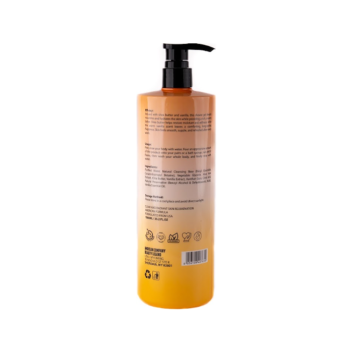 FRUITY BEAUTY Relaxing And Relife Chia Butter Vanilla Shower Gel - 1000ml | فروتي بيوتي شاور جل زبدة الشيا والفانيلا للاسترخاء والراحة- 1000 مل
