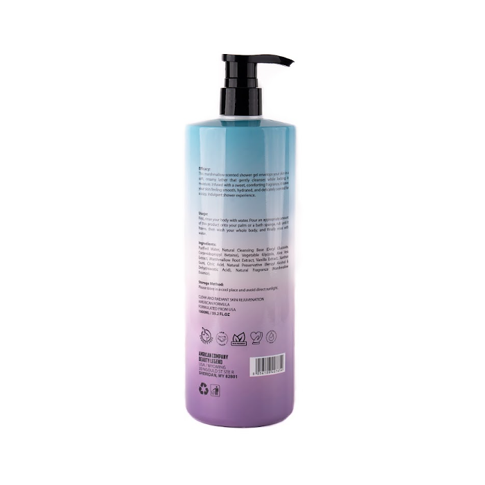 FRUITY BEAUTY Shower Gel Sugary Soft Skin Marshmallow - 1000ml | فروتي بيوتي جل استحمام سوفت سكين مارشميلو - 1000مل