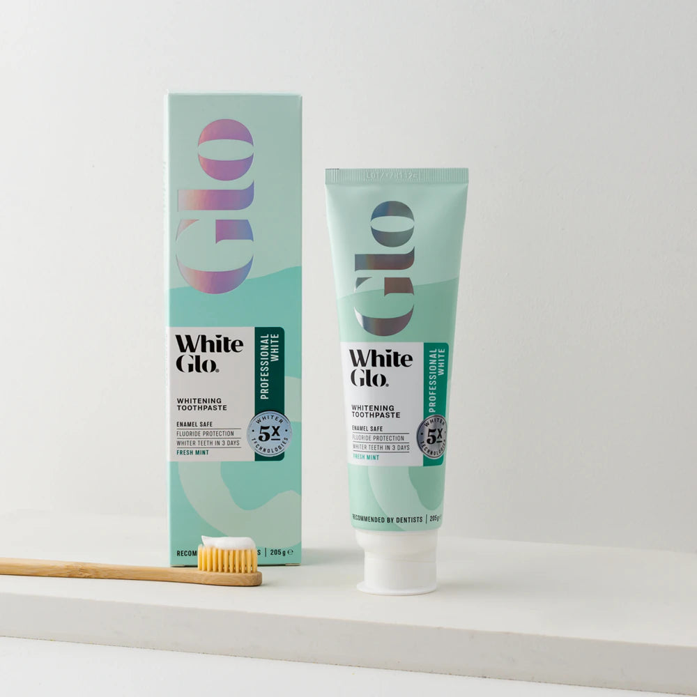 White Glo Whitening Toothpaste Professional White - 205 g |وايت جلو معجون أسنان مبيّض – 205 غرام