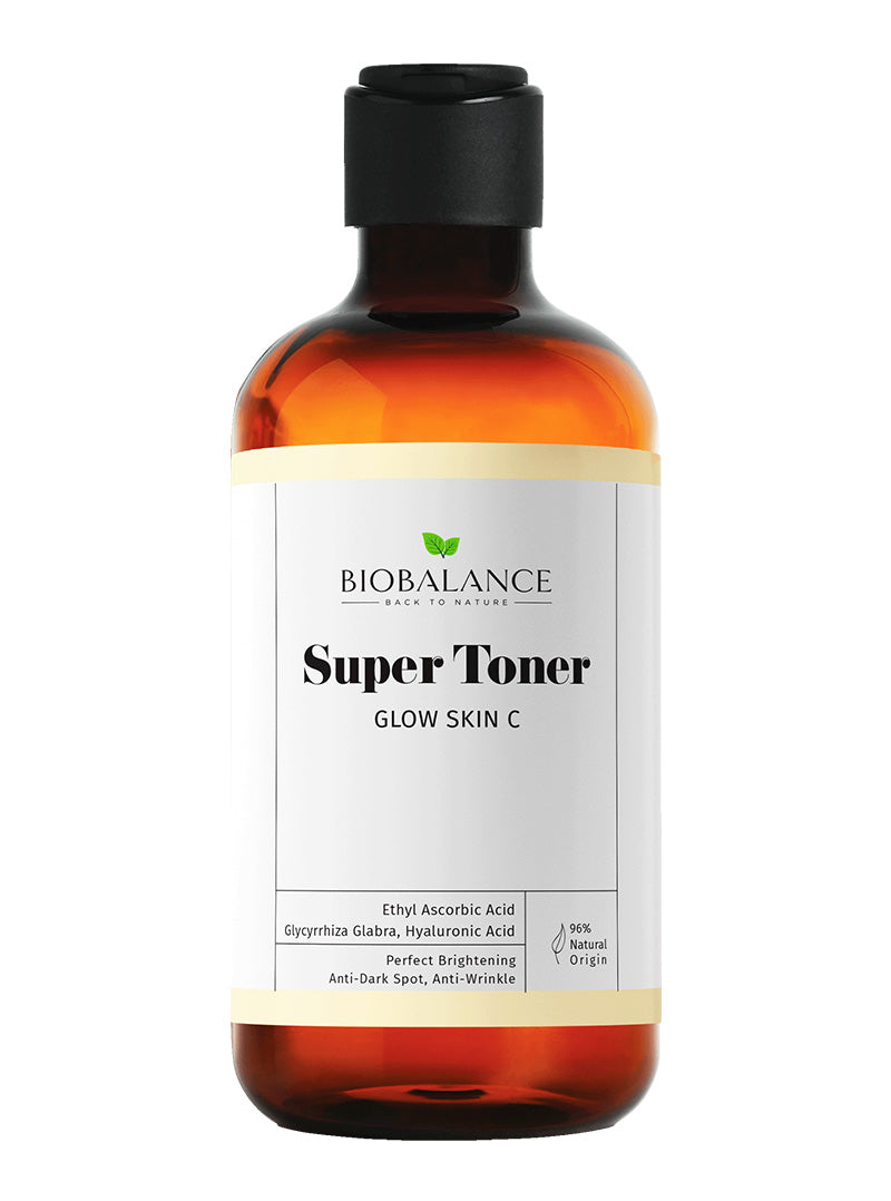 Bio Balance Super Toner Glow Skin C Anti-Wrinkle and Illuminator Against Pigmentation Spots, for All Skin Types - 250ml | بايو بالانس سوبر تونر فيتامين سي مضاد للتصبغات و التجاعيد - 250 مل