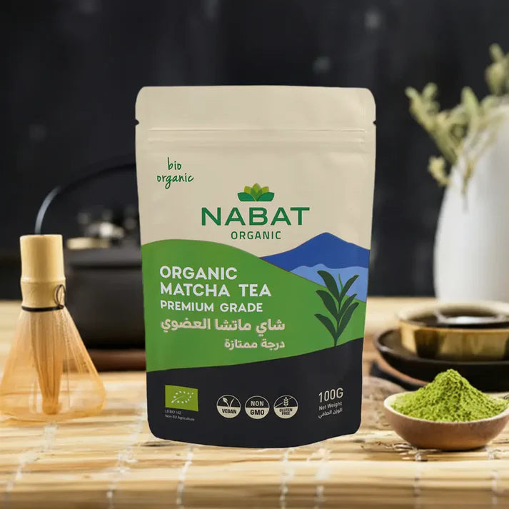 NABAT ORGANIC Matcha Tea Premium Grade - 100g| نبات شاي ماتشا عضوي درجة ممتازة - 100غ