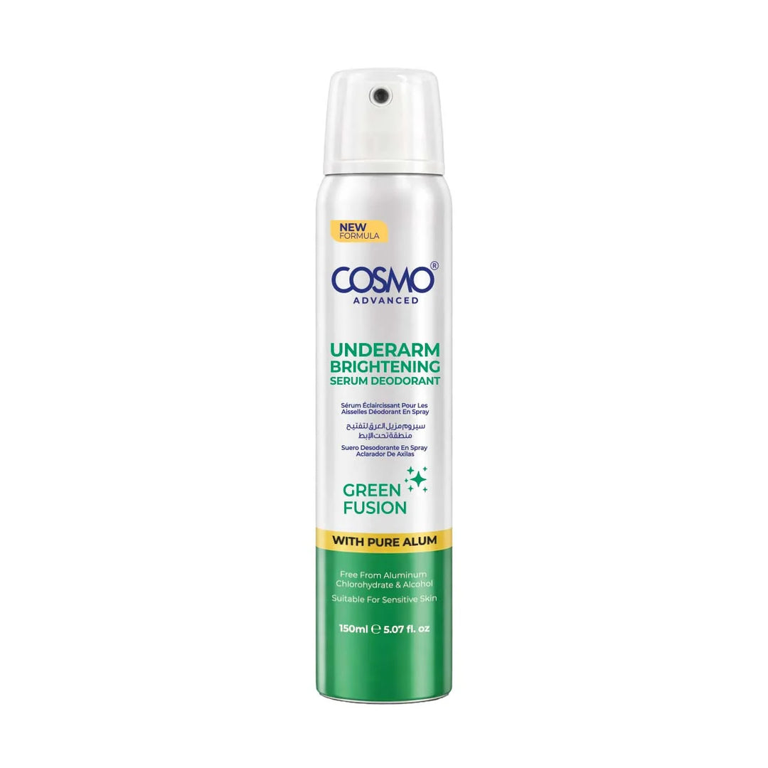 COSMO COSMETICS BODY SERUM DEODORANT UNDERARM - 150ml | كوزمو كوزمتكس بخاخ مزيل تعرق بتركيبة خفيفة وسريعة الامتصاص - 150 مل