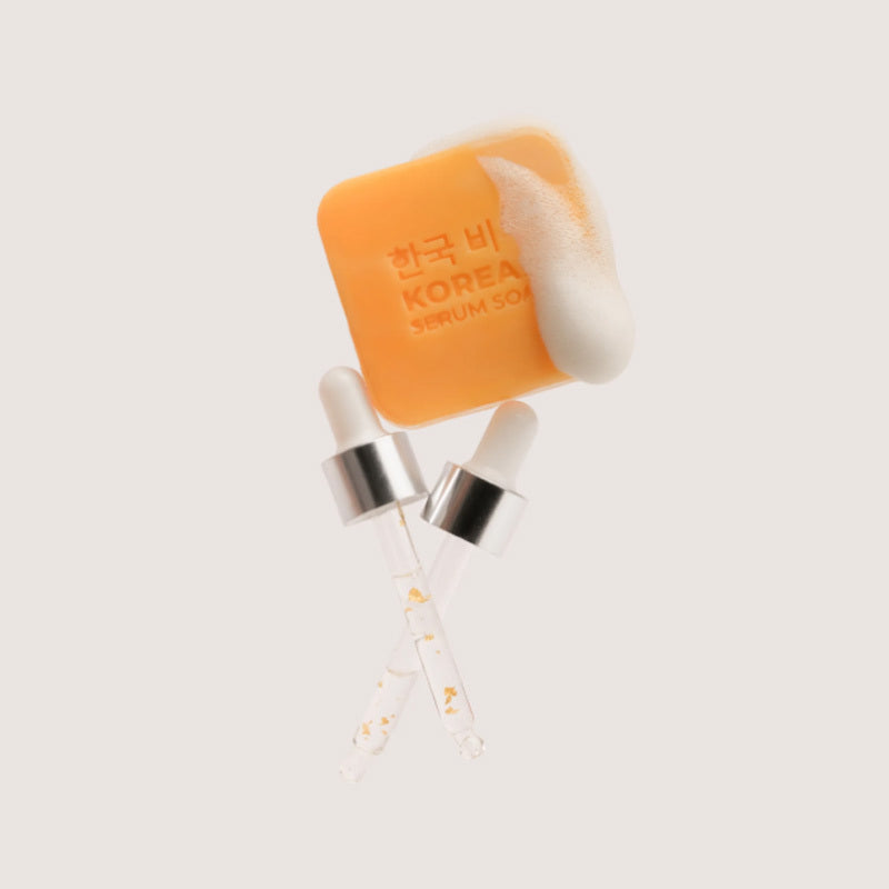 GREEN LABEL Korean Serum Soap Kojic Acid Face Bar - 3x60 gr - 60gr |جرين ليبل  صابونة سيروم كوجيك أسيد كورية للوجه – 3×60 غ (60 غ)