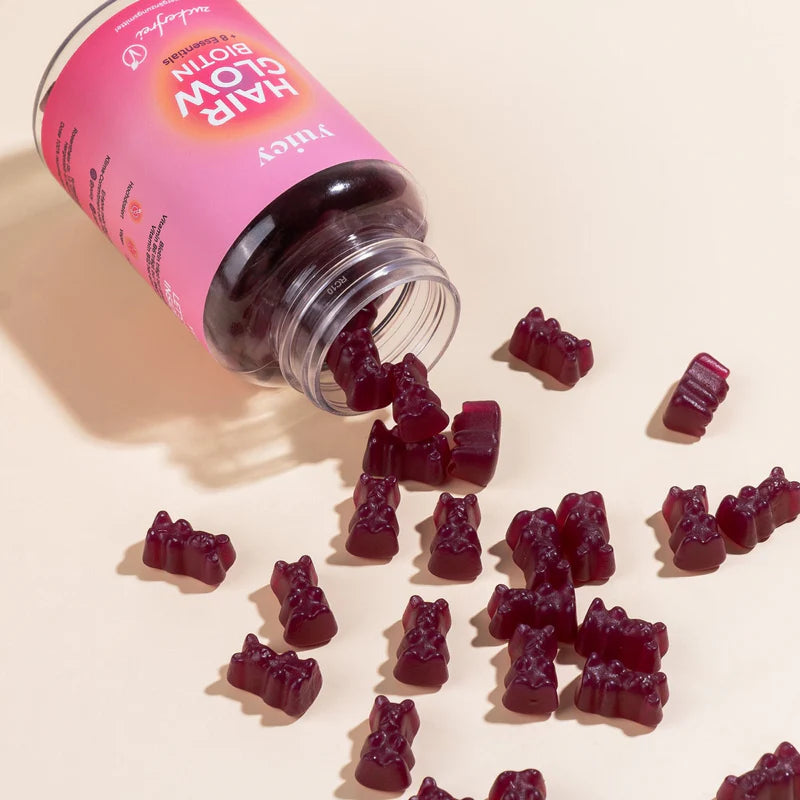 yuicy Hair Glow 5000 Biotin B12 - 45 Gummies | يوسي غامي هير غلو بيوتين 5000 مكغ و بي 12 - 45 غاميز