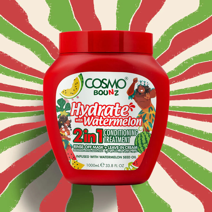 COSMO COSMETICS 2IN1 HR TREATMENT WATERMELON BZ - 1000ml | كوزمو باونس علاج مرطب مع بطيخ 2 في 1 - 1000مل
