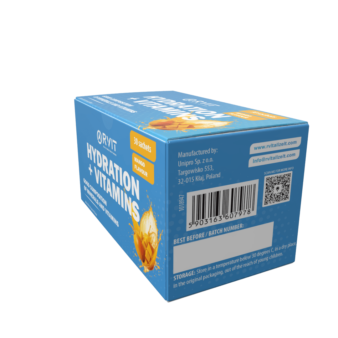 Rvit Hydration + Vitamins Good Composition Of Minerals And Vitamins - 30 Sachets | آر فيت هيدراشن + فيتامينات بنكهة مانجو - 30 كيس #2