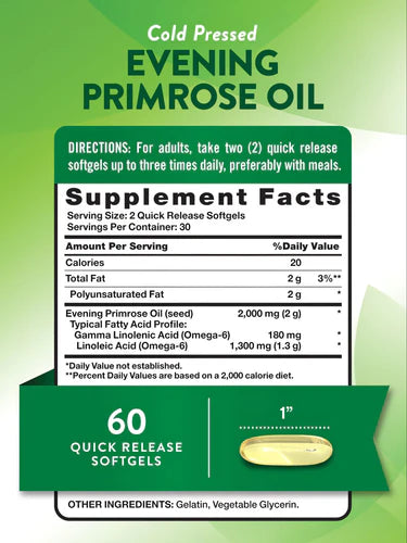 Nature's Truth Evening Primrose Oil 2,000Mg - 60 Softgels | نيتشرس تروث زيت زهرة الربيع المسائية 2000 ملغ - 60 سوفت جل